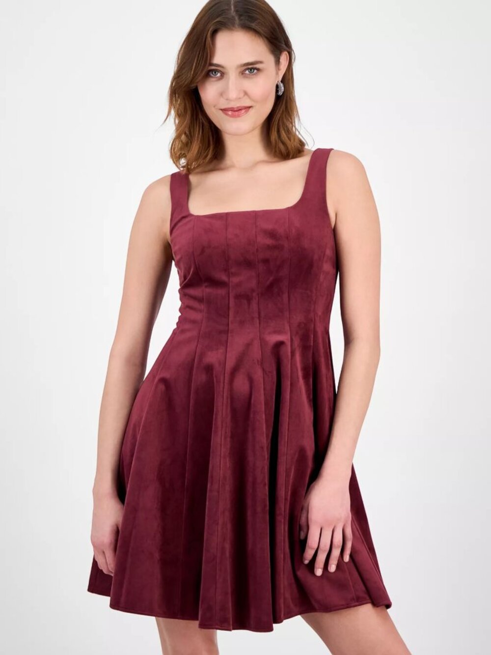 Sam Edelman Burgundy Velvet Fit & Flare Dress 10 Cocktail Party